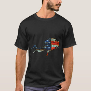 Bass-Angeln American Camo USA-Flagge für Fischer T-Shirt
