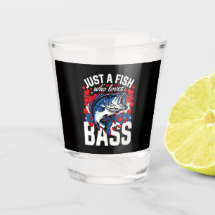 Bass-Angeln-Wandkunst Nur ein Fisch, der Bass li Schnapsglas