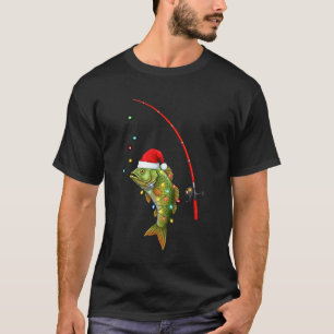 Bass Angelrod Christmas Lustig Fischliebhaber Fish T-Shirt
