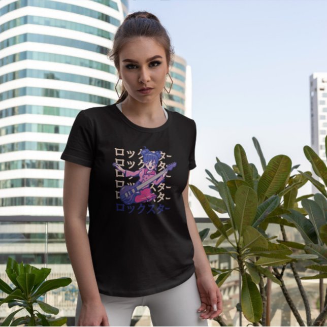 Bass Anime Girl Music T-Shirt (Von Creator hochgeladen)