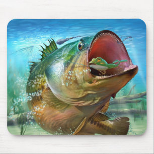 BASS AUF EINEM KÖDER MOUSEPAD FÜR COMPUTER