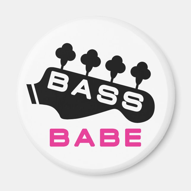 Bass Babe Geschenk für Bassist Magnet (Vorne)