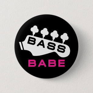 Bass Babe Geschenk für Bassiste Girl Button