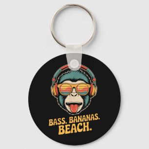Bass Bananas Strand Spaß Sommer Stimmung Affe Schlüsselanhänger