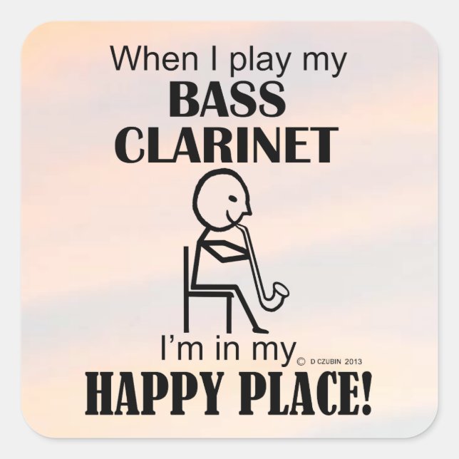 Bass Clarinet Happy Place Aufkleber (Vorderseite)
