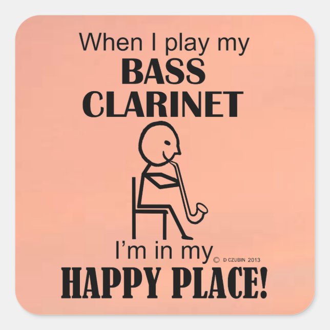 Bass Clarinet Happy Place Aufkleber (Vorderseite)