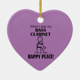 Bass Clarinet Happy Place Keramik Ornament