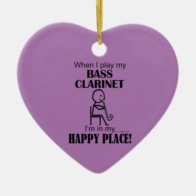 Bass Clarinet Happy Place Keramik Ornament (Vorne)