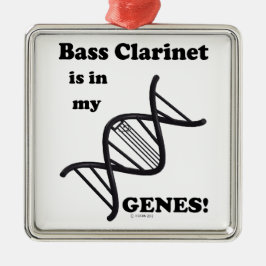 Bass Clarinet in my Genes Silbernes Ornament
