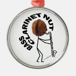 Bass Clarinet Nut Silbernes Ornament