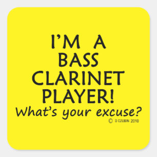 Bass Clarinet Player Pardon Sticker Carré