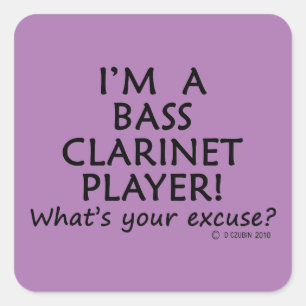 Bass Clarinet Player Pardon Sticker Carré