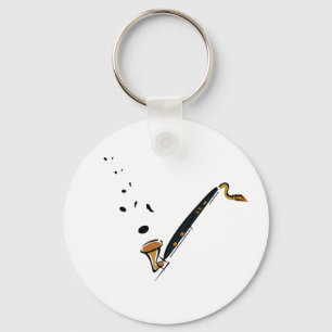Bass Clarinet with music notes Schlüsselanhänger