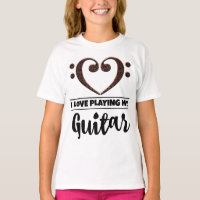 Bass Clef Heart Liebe Gitarre spielen