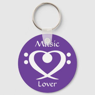 Bass Clef Heart Music Lover Schlüsselanhänger