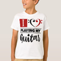 Bass Clef Herz I Liebe spielen meine Gitarre
