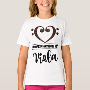 Bass Clef Herz Liebe Viola spielen T-Shirt