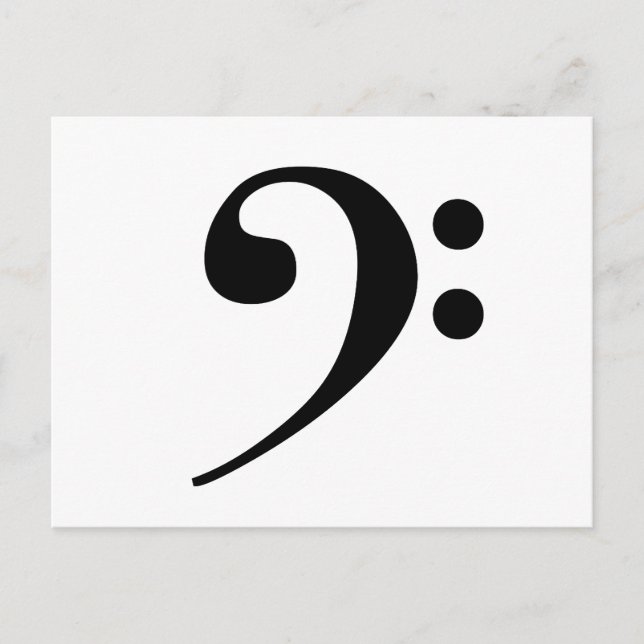 Bass Clef Music Band Instrument Postkarte (Vorderseite)