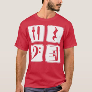 Bass Clef Music Eat Erholung Wiedergeben T-Shirt