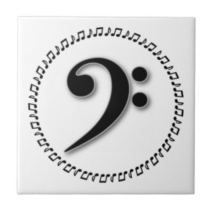 Bass Clef Music Note Design Fliese
