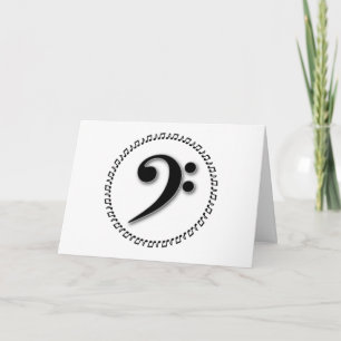 Bass Clef Music Note Design Karte