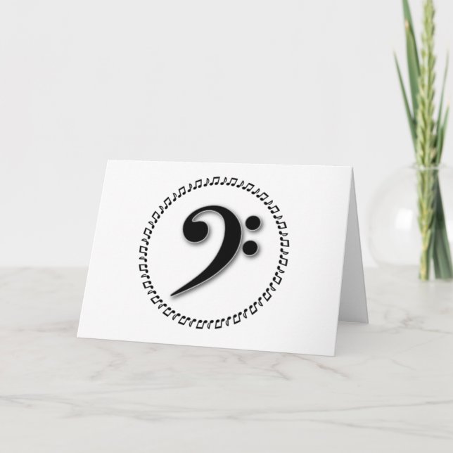 Bass Clef Music Note Design Karte (Vorderseite)
