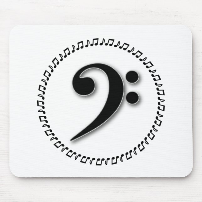 Bass Clef Music Note Design Mousepad (Vorne)
