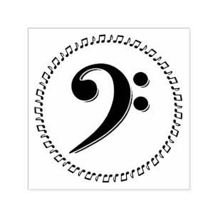 Bass Clef Music Note Design Permastempel
