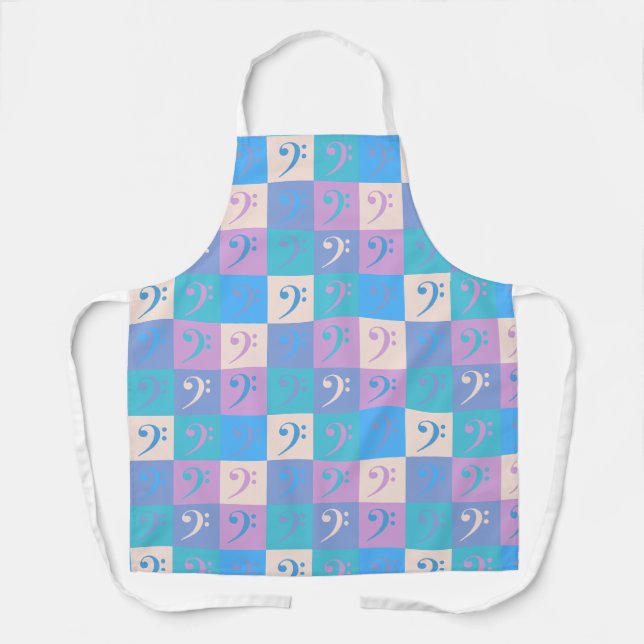 Bass Clef Music Pastel Pattern Schürze (Vorderseite)