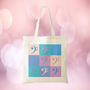 Bass Clef Music Pastel Pattern Tragetasche