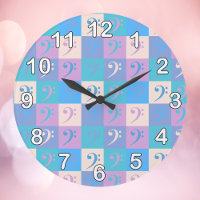 Bass Clef Music Pattern Pastell mit Zahlen