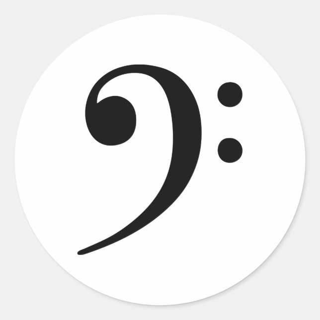 Bass Clef Music Symbol Runder Aufkleber (Vorderseite)