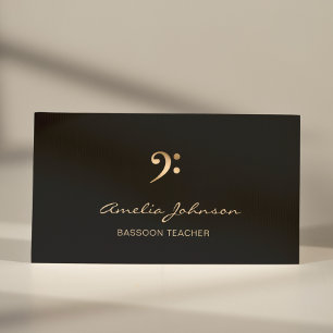 Bass Clef Music Teacher Gold&Black Beruflich Visitenkarte