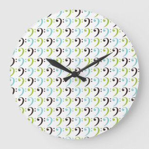 Bass Clef Musikinstrument Orchester Band Geschenk Große Wanduhr