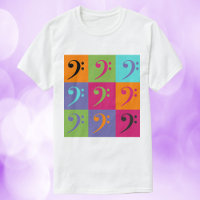 Bass Clef Muster Orange Pink Lila