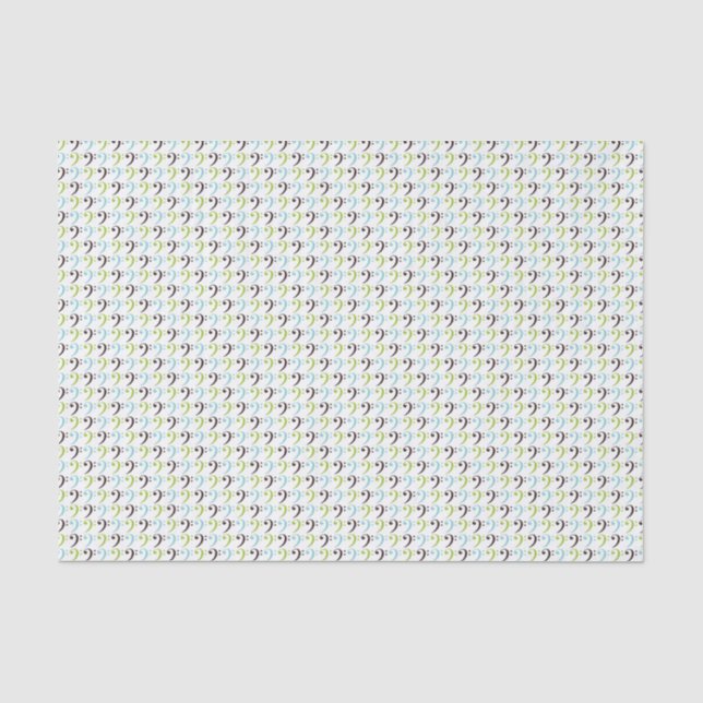Bass Clef Muster Seidenpapier (Vorderseite)