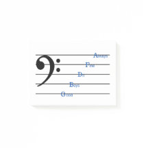 Bass Clef Post-it Notes (Line Rhymes)