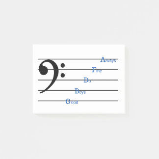 Bass Clef Post-it Notes (Line Rhymes) Klebezettel