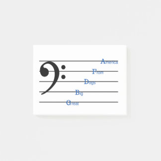 Bass Clef Post-it Notes (Line Rhymes) Post-it Klebezettel