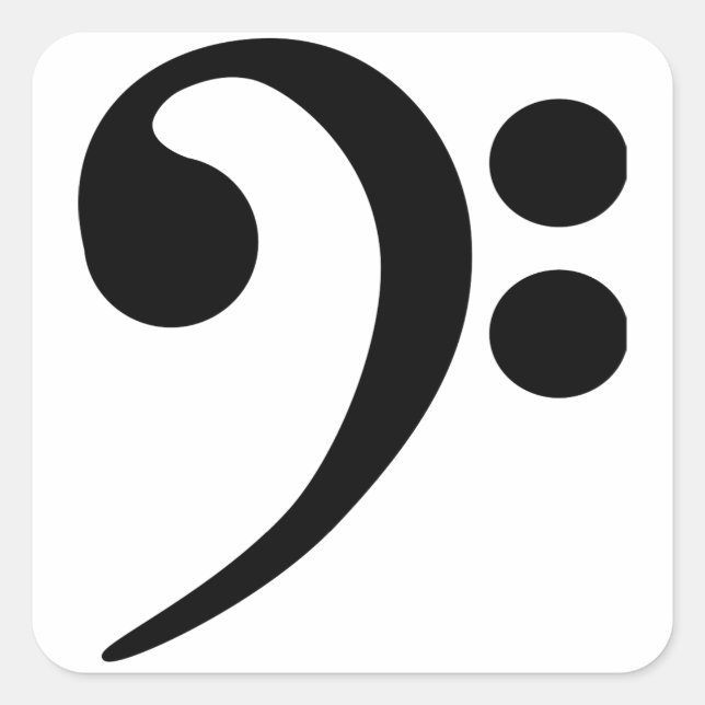 Bass Clef Quadratischer Aufkleber (Vorderseite)