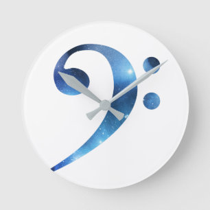 Bass clef runde wanduhr