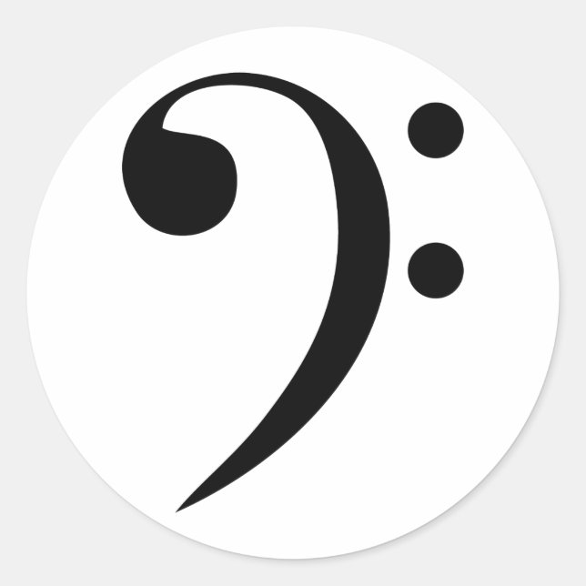 Bass Clef Runder Aufkleber (Vorderseite)