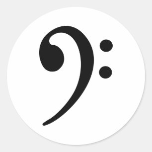 Bass clef runder aufkleber