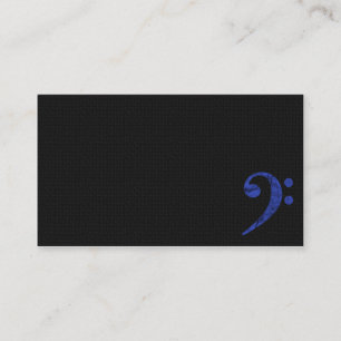 Bass Clef Symbol. Blue Musician Business Card Visitenkarte