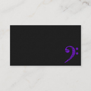 Bass Clef Symbol. Violet Musician Business Card Visitenkarte
