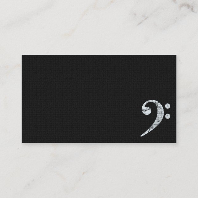 Bass Clef Symbol White Musician Business Card Visitenkarte (Vorderseite)
