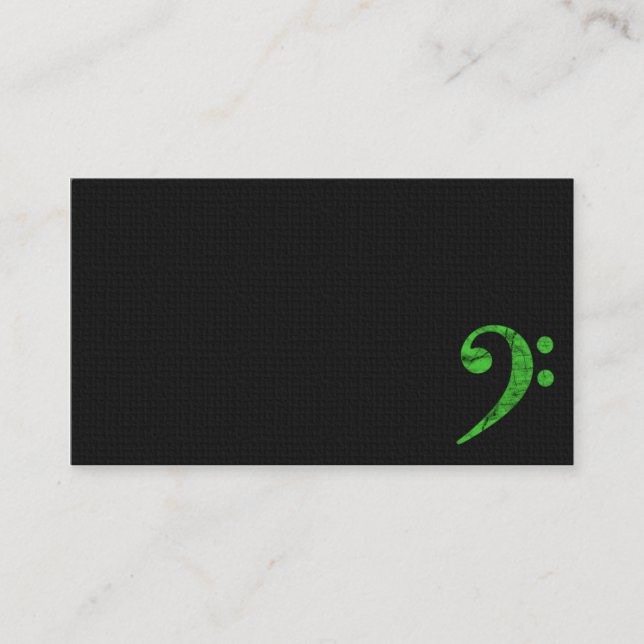 Bass Clef Symbole Vert Musicien Carte de visite (Devant)