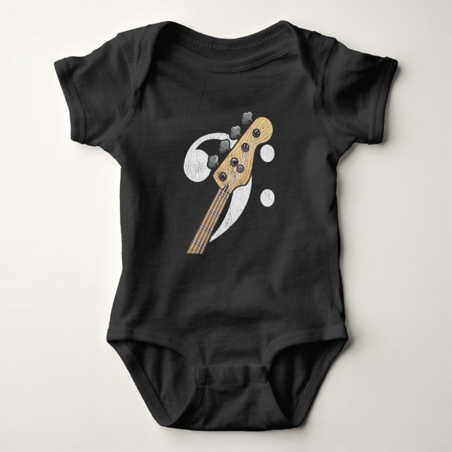 Bass Clever Guitar Bass Player Musiker Baby Strampler (Vorderseite)