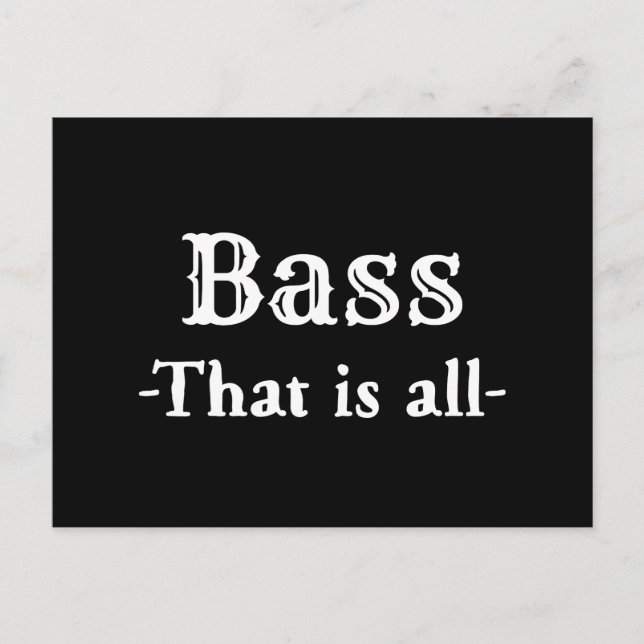Bass, das alles lustige Musik Postkarte (Vorderseite)