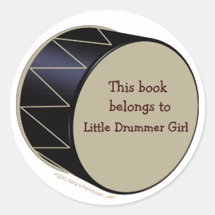 Bass Drum Buchzeichen Anpassbare Stickervorlage Runder Aufkleber